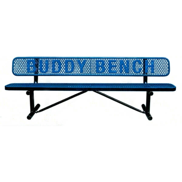 8 Ft. Buddy Bench with Back Plastic Coated Expanded Steel