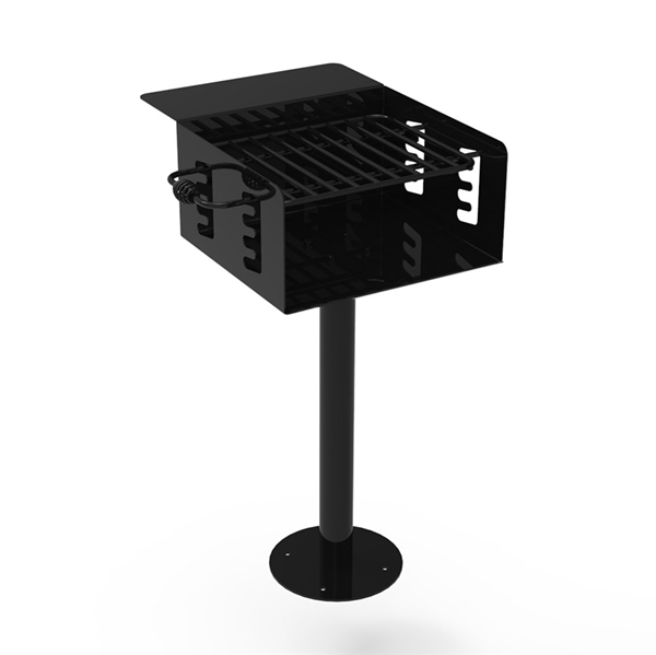 Park Grill 360 Square In. Welded Steel with 2 3/8 In. Pedestal