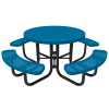 46" RHINO Round Thermoplastic Picnic Table with Portable Frame - Perforated Metal