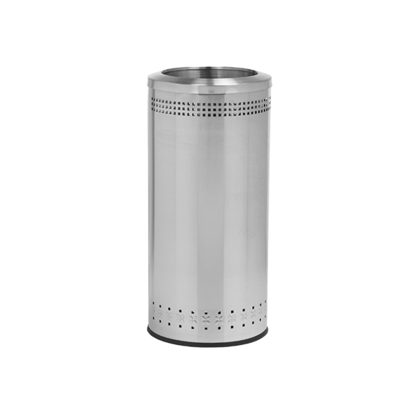 25 Gallon Stainless Steel Trash Can with Open Top Portable - Silver