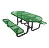 Picnic Table Oval 72 In. Plastic Coated Expanded Metal with Powder Coated Steel Tube