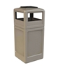 42 Gallon Square Receptacle with Dome Top Ash-tray Lid, Portable 25 Lbs. 