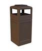 42 Gallon Square Receptacle with Dome Top Ash-tray Lid, Portable 25 Lbs. 