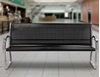 6 Ft. Black and Stainless Steel Bench with Back - Lifestyle 