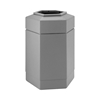 Trash Receptacle Hexagon 30 Gallon Plastic - Gray