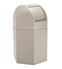 Trash Receptacle Hexagon 45 Gallon Plastic with Dome Top - Beige