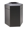 Trash Receptacle Hexagon 45 Gallon Plastic - Charcoal