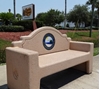 7 Ft. Memorial park benches with Logo concrete Park Bench Concrete Custom Logo, Portable