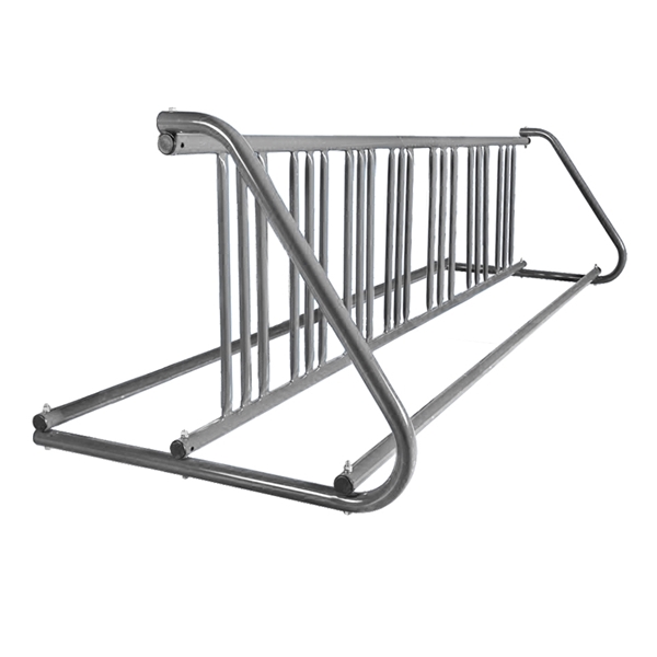 14 Space 8 Ft. W Style Grid Bike Rack - Galvanized