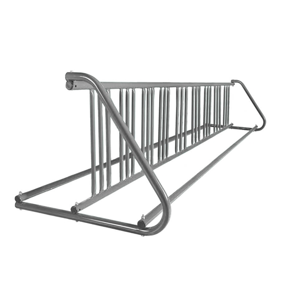18 Space 10 Ft. W Style Grid Bike Rack - Galvanized