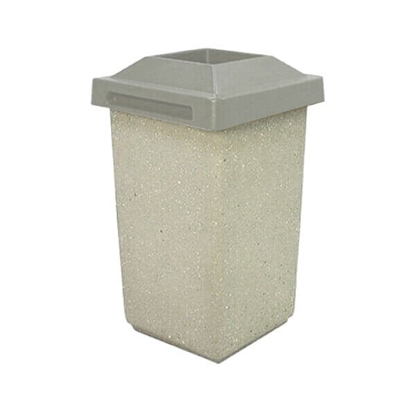 30 Gallon Concrete Trash Receptacle with Pitch-In Top, 280 Lbs.