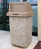 30 Gallon Concrete Trash Receptacle with Self Closing Top, 280 Lbs.