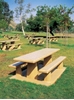 102" Rectangular Concrete Picnic Table with Attached Benches, 3500 Lbs.