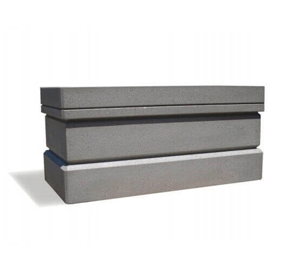 64" x 32" Rectangular Concrete Planter Wall, 2350 Lbs.