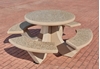 38" Round Concrete Picnic Table with Bolted Concrete Frame, 1100 Lbs.