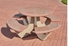 38" Round Concrete Picnic Table with Bolted Concrete Frame, 1100 Lbs.