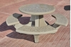 38" Round Concrete Picnic Table with Bolted Concrete Frame, 1100 Lbs.