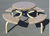66" Round Concrete Picnic Table with Steel Frame, 800 Lbs.