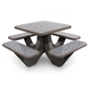 36" Square Concrete Picnic Table with Bolted Frame, 1100 Lbs.