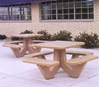 36" Square Concrete Picnic Table with Bolted Frame, 1100 Lbs.