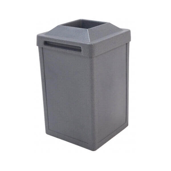 24 Gallon Plastic Trash Receptacle with Pitch-In Top, 45 Lbs.