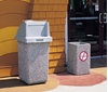 30 Gallon Concrete Trash Receptacle with Push Door Lid and Tray Holder, 280 Lbs.
