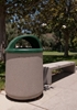 42 Gallon Concrete Trash Receptacle with Two-Way Dome Top, 700 Lbs.