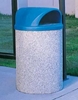 42 Gallon Concrete Trash Receptacle with Two-Way Dome Top, 700 Lbs.