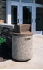 42 Gallon Concrete Trash Receptacle with Self-closing Dome Top, 700 Lbs. 