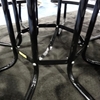 48" Round Fiberglass Picnic Table with Powder-Coated Portable Steel Frame, 205 lbs.