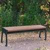 8 Ft. Recycled Plastic Backless Bench with Cast Aluminum Frame, 132 lbs. 