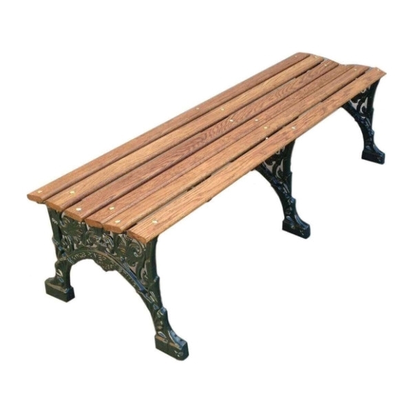 48" Wooden Backless Bench with Cast Aluminum, 45 Lbs.