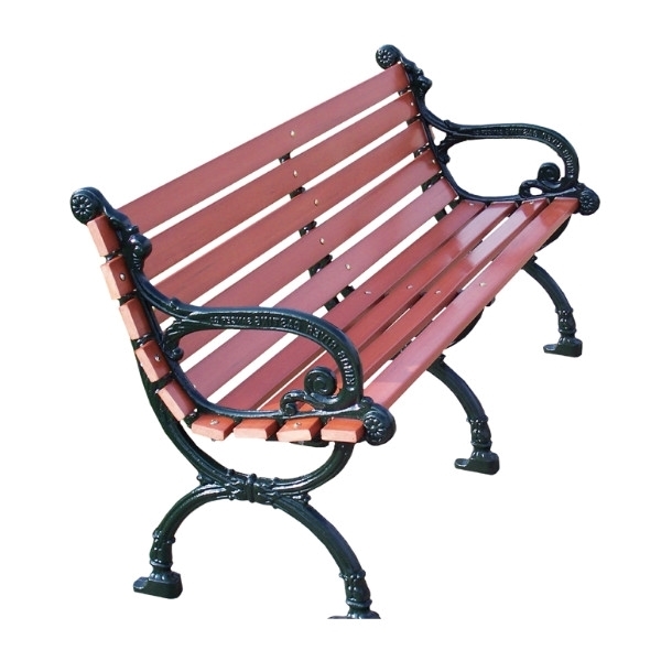 Victorian White Oak Park Bench with Cast Aluminum Frame - 4 Ft., 5 Ft., or 7 Ft.