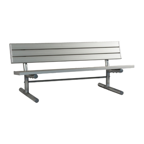 Aluminum Slatted Park Bench with Galvanized Steel Frame - 6 or 8 Ft.