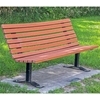 Recycled Plastic Contoured Park Bench with Steel Frame - 4 or 6 Ft.