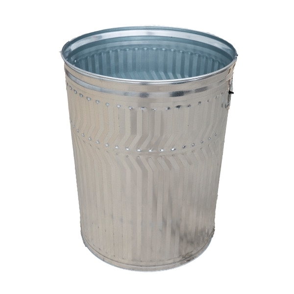 32 Gallon Galvanized Steel Trash Receptacle, 17 Lbs.