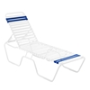 Quick Ship St. Maarten Chaise Lounge White Vinyl Straps with White Aluminum Frame