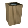 Tall 40 Gallon Recycled Plastic Square Trash Can with Lid