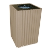 Tall 40 Gallon Recycled Plastic Square Trash Can with Lid