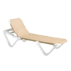 Nautical Plastic Resin Sling Stackable Chaise Lounge