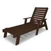 Polywood Captain Recycled Plastic Chaise Lounge with Arms