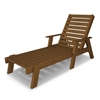Polywood Captain Recycled Plastic Chaise Lounge with Arms