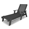 Polywood Captain Recycled Plastic Chaise Lounge with Arms
