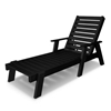 Polywood Captain Recycled Plastic Chaise Lounge with Arms