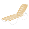 St. Maarten Cross Weave Vinyl Strap Chaise Lounge, Aluminum Frame