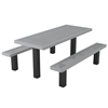Rectangular Picnic Table 6 Ft. 2 Un-Attached Seats