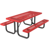 Rectangular Picnic Table 6 Ft. Attached Seat Plastic Coated Expanded Metal