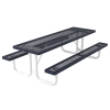 Rectangular Picnic Table 8 Ft. Attached Seat Plastic Coated Expanded Metal
