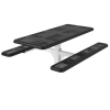 Rectangular Thermoplastic Picnic Table 6 Ft. Attached Seat Plastic Coated Rolled Large Perforated Steel