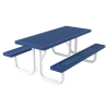 Rectangular Thermoplastic Picnic Table 6 Ft. Attached Seats